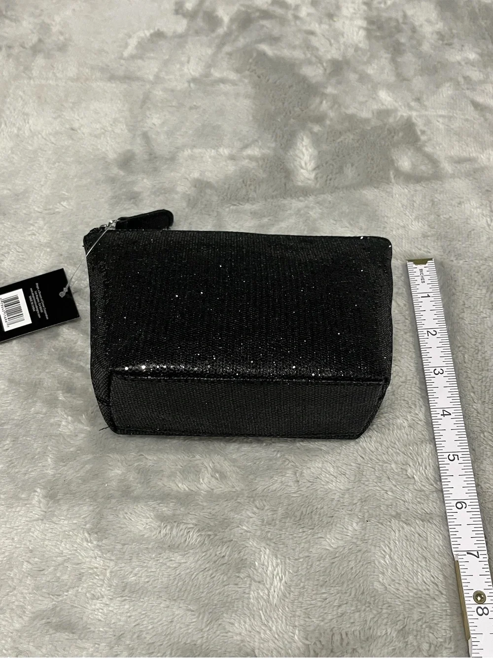 Black Sparkle Glitter Cosmetic Makeup Bag Pouch NWT